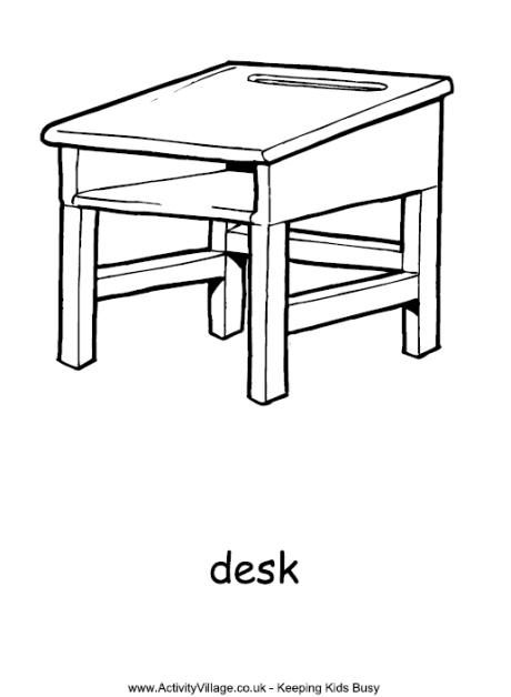 Desk louring page loring pages desk table