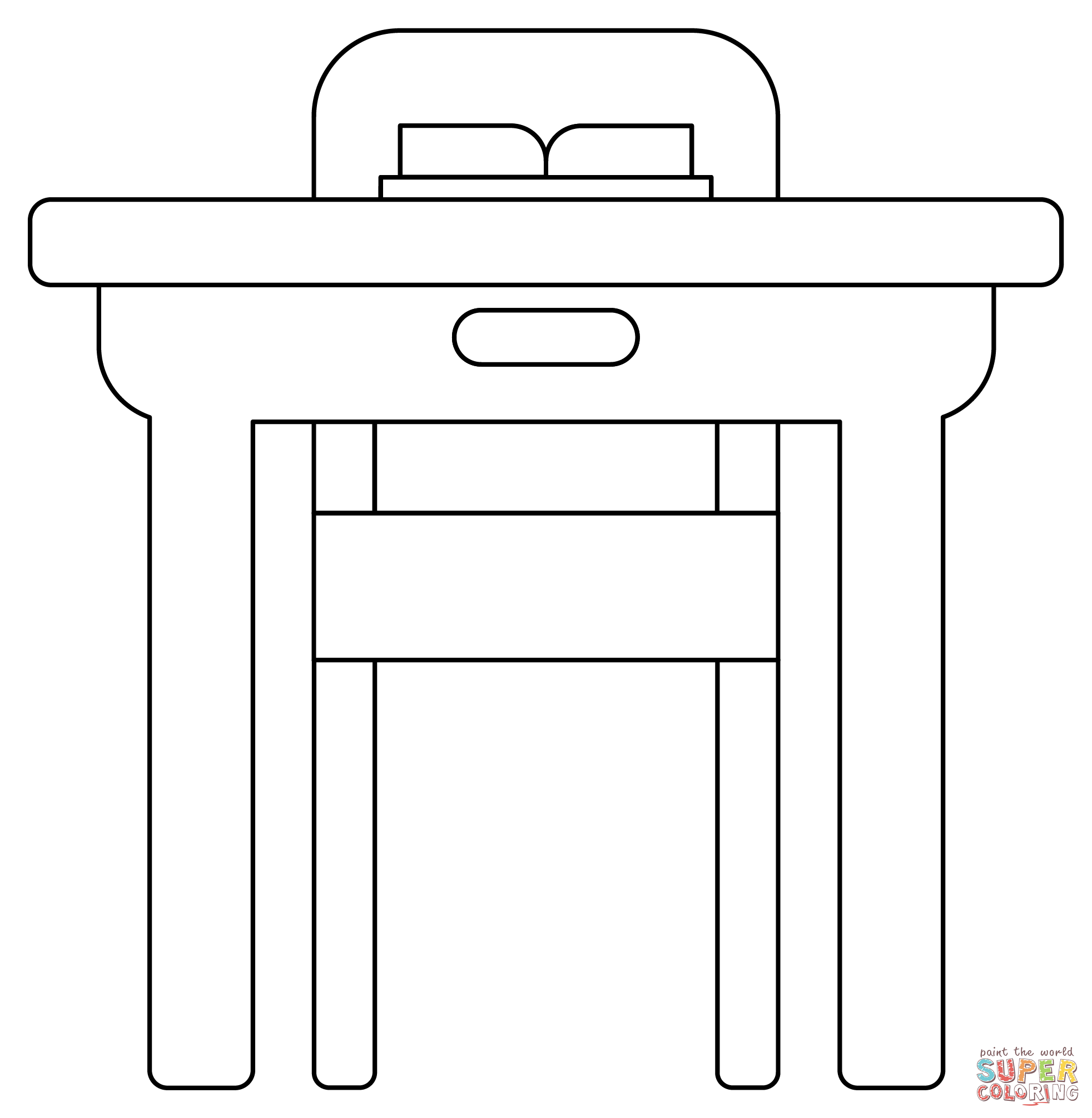 Student desk coloring page free printable coloring pages