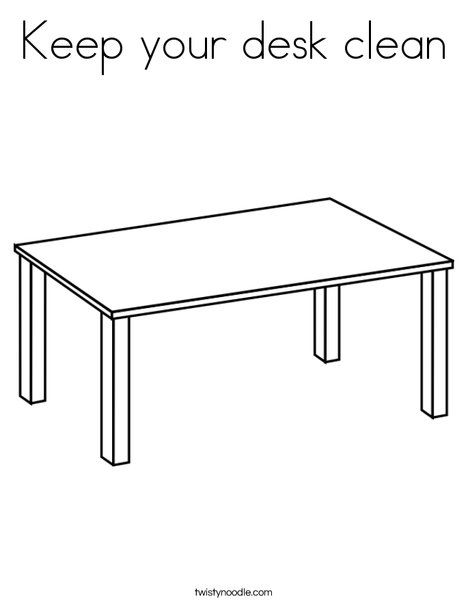 Keep your desk clean coloring page table school tables coloring pages