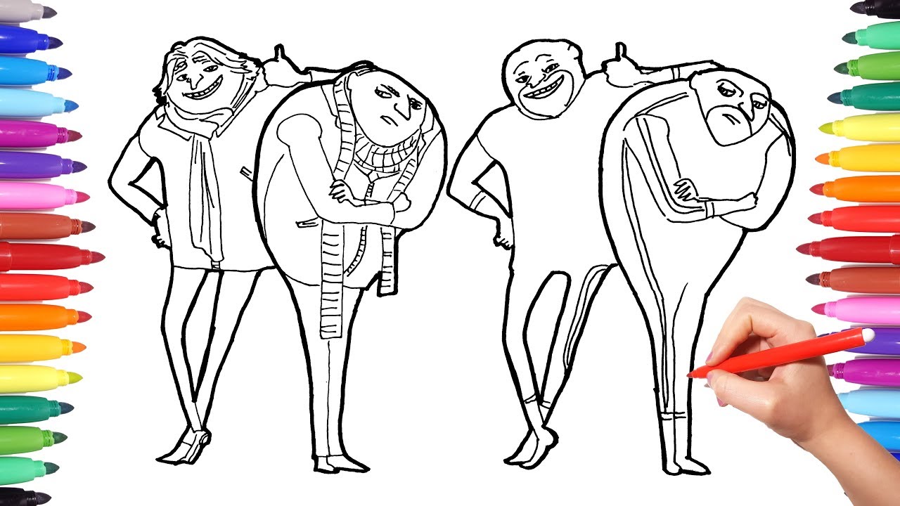 Despicable e coloring pages for kids drawing and coloring dru and gru fro despicable e