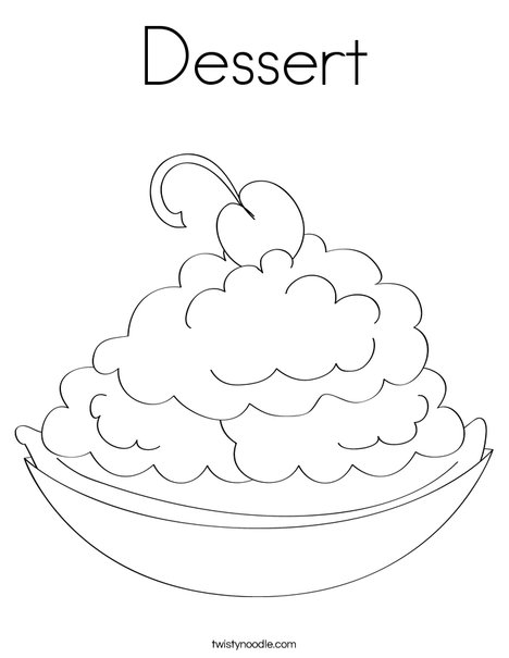 Dessert coloring page