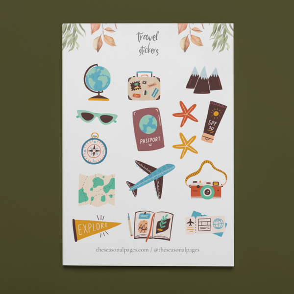 Printable travel sticker set â the seasonal pages
