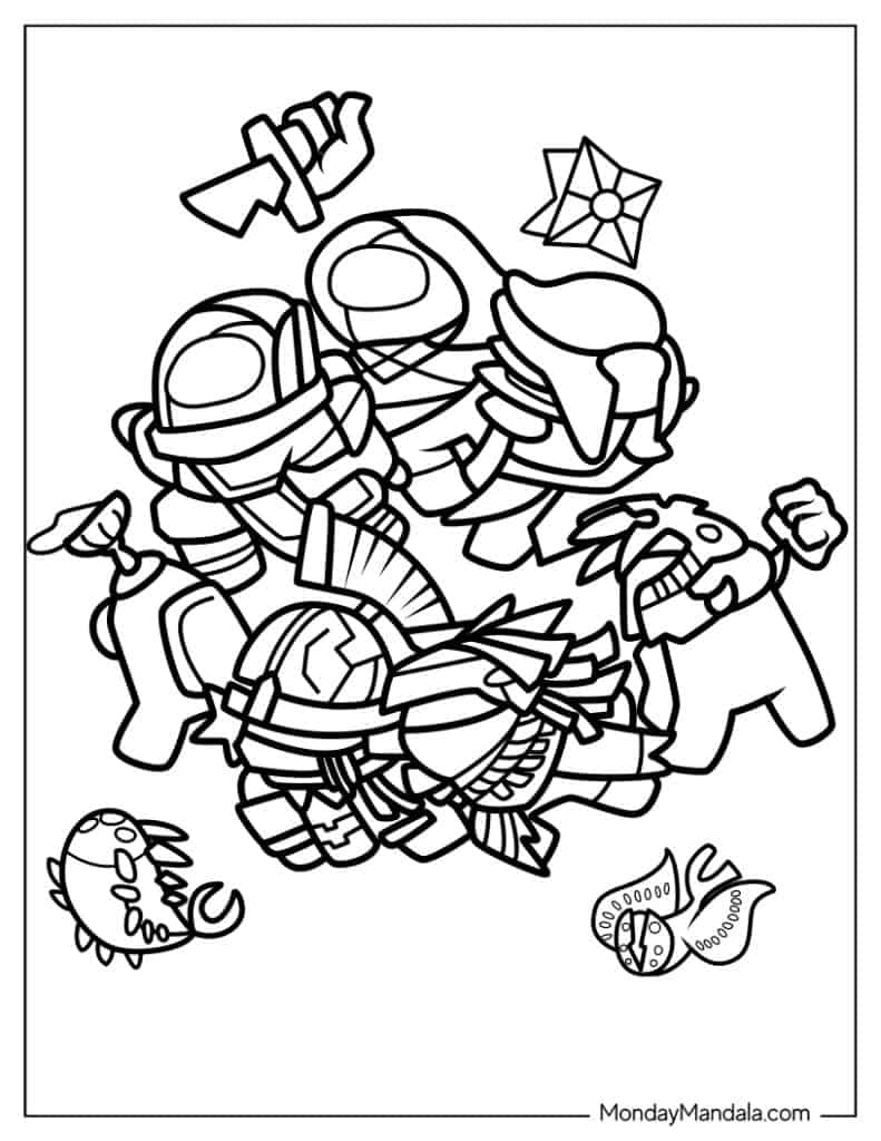 Among us coloring pages free pdf printables