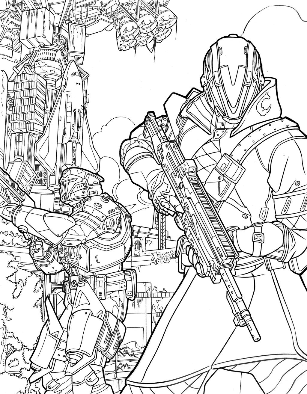 Destiny coloring book by waldenwong on