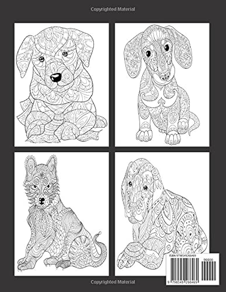 Dog coloring book for adults dog coloring book for boys and girls of all ages realistic dog coloring pages relaxation with stress relieving foysal farabi books