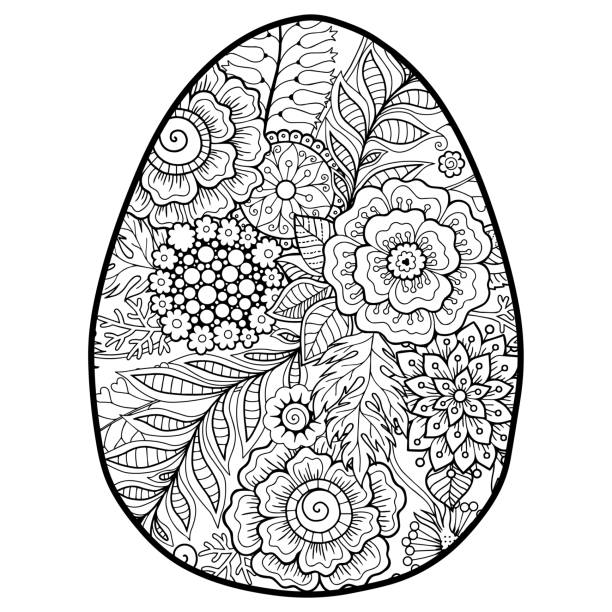 Easter egg coloring page stock illustrations royalty