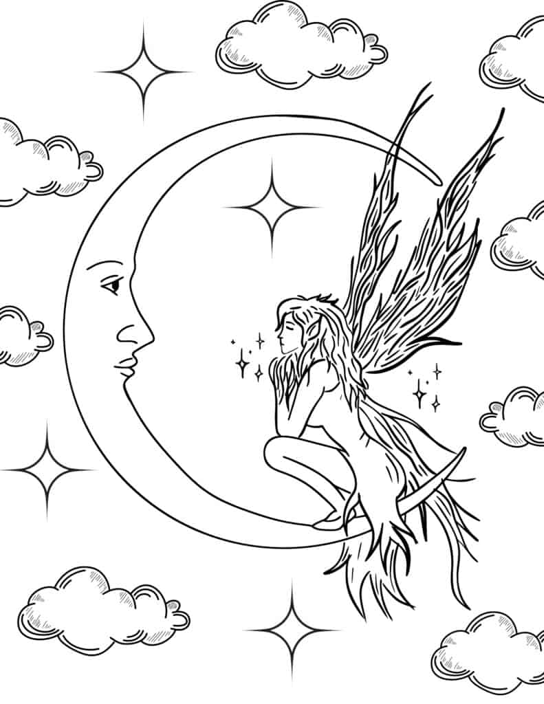 Free printable fairy coloring pages