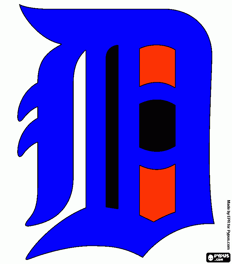 Detroit tigers coloring page printable detroit tigers