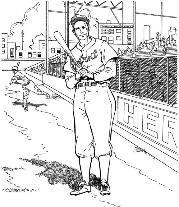 Detroit tigers batter baseball coloring page purple kitty