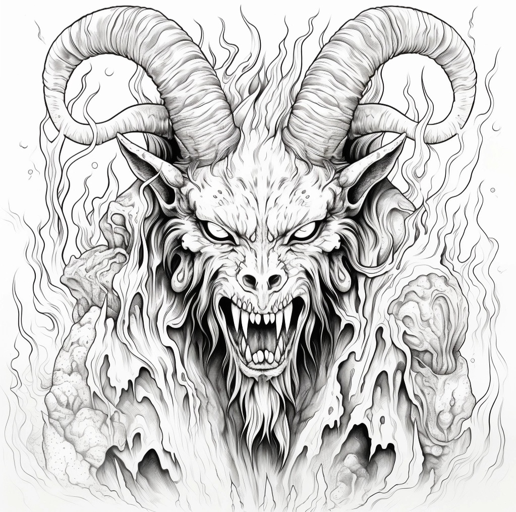 Goat demon coloring page by snlovesyou on