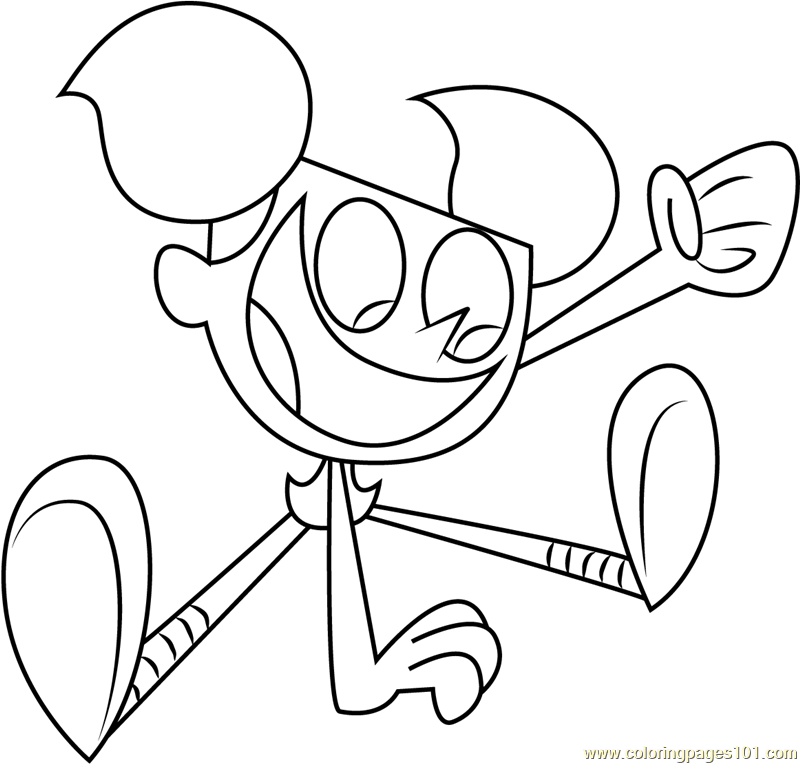 Dee dee enjoying coloring page for kids