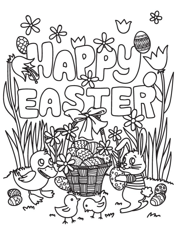 Free happy easter coloring page download it at httpsmuseprintablesdownloadcoloring