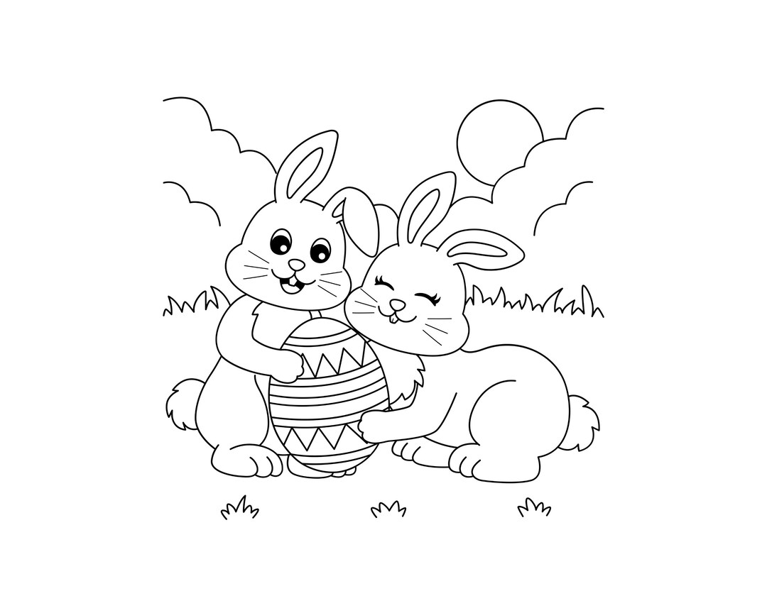 Easter coloring pages digital instant download
