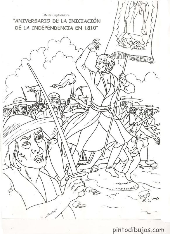 Pinto dibujos independencia de mãxico â de septiembre â para coâ dibujo dãa de la independencia dibujos de la independencia dãa de la independencia mexicana