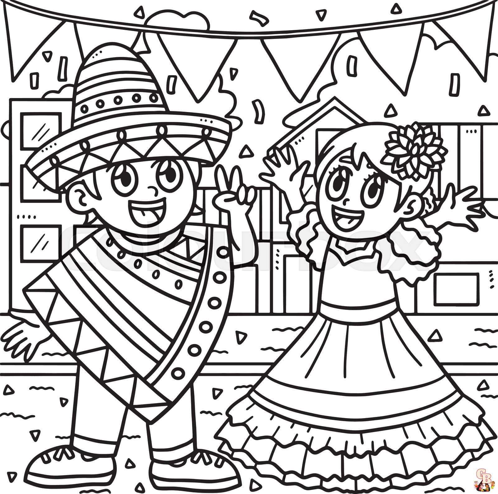 Printable mexican independence day coloring pages free