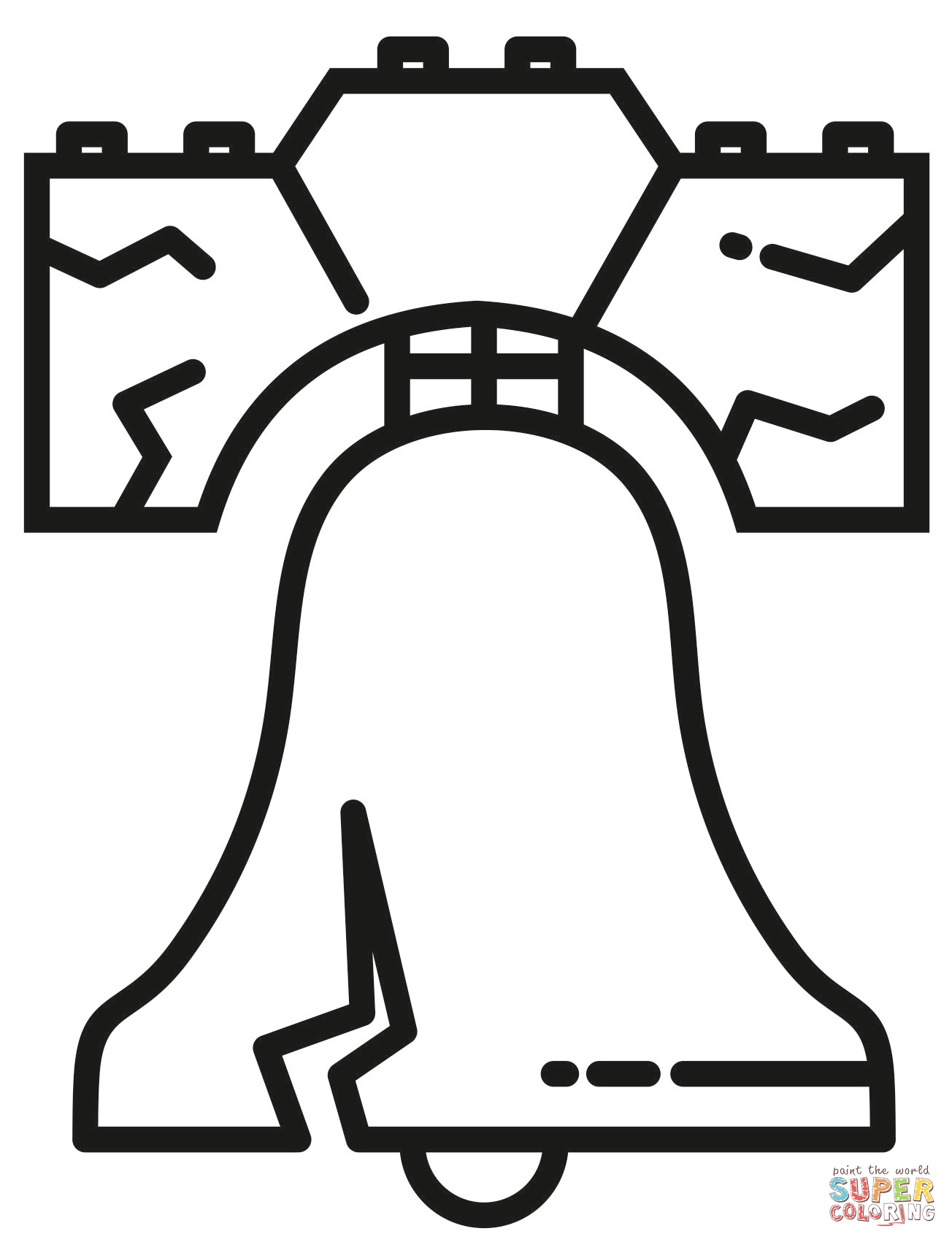 Dibujo de campana de la libertad para colorear dibujos para colorear imprimir gratis