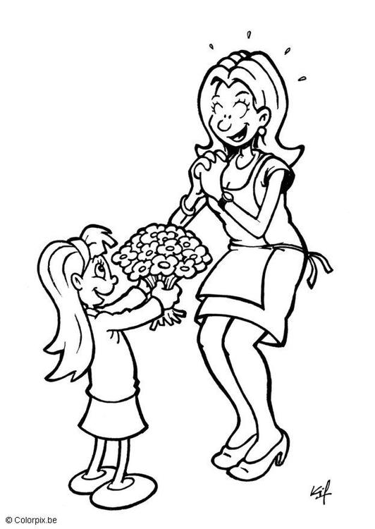Coloring page mothers day present