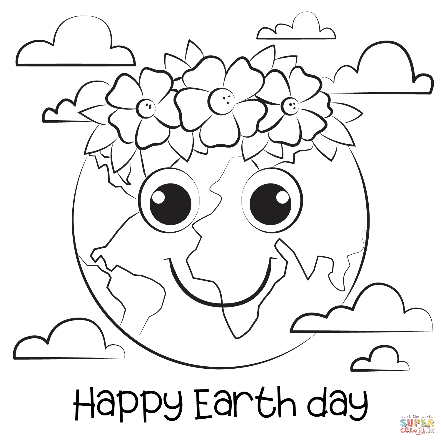 Dibujo de dãa de la tierra para colorear dibujos para colorear imprimir gratis