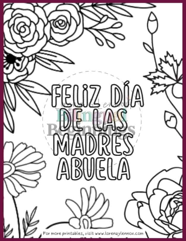 Mothers day coloring pages for abuela in spanish for kids free printables