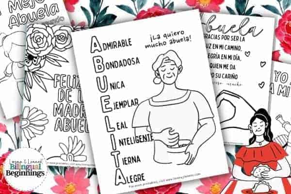Mothers day coloring pages for abuela in spanish for kids free printables