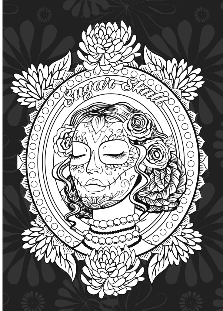 Sugar skulls coloring book for adults digital â monsoon publishing usa