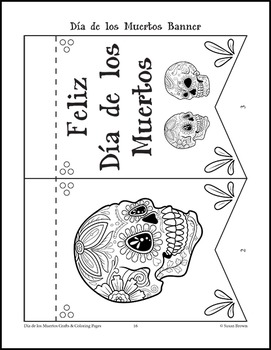 Dãa de los muertos crafts and coloring pages by warm hearts publishing