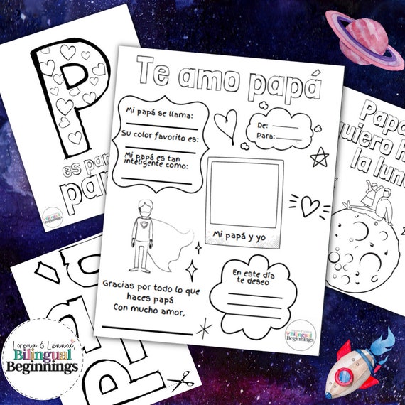 Fathers day printables in spanish for kids