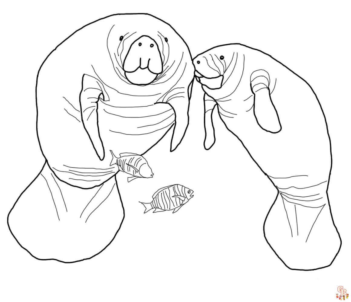Free manatee coloring pages