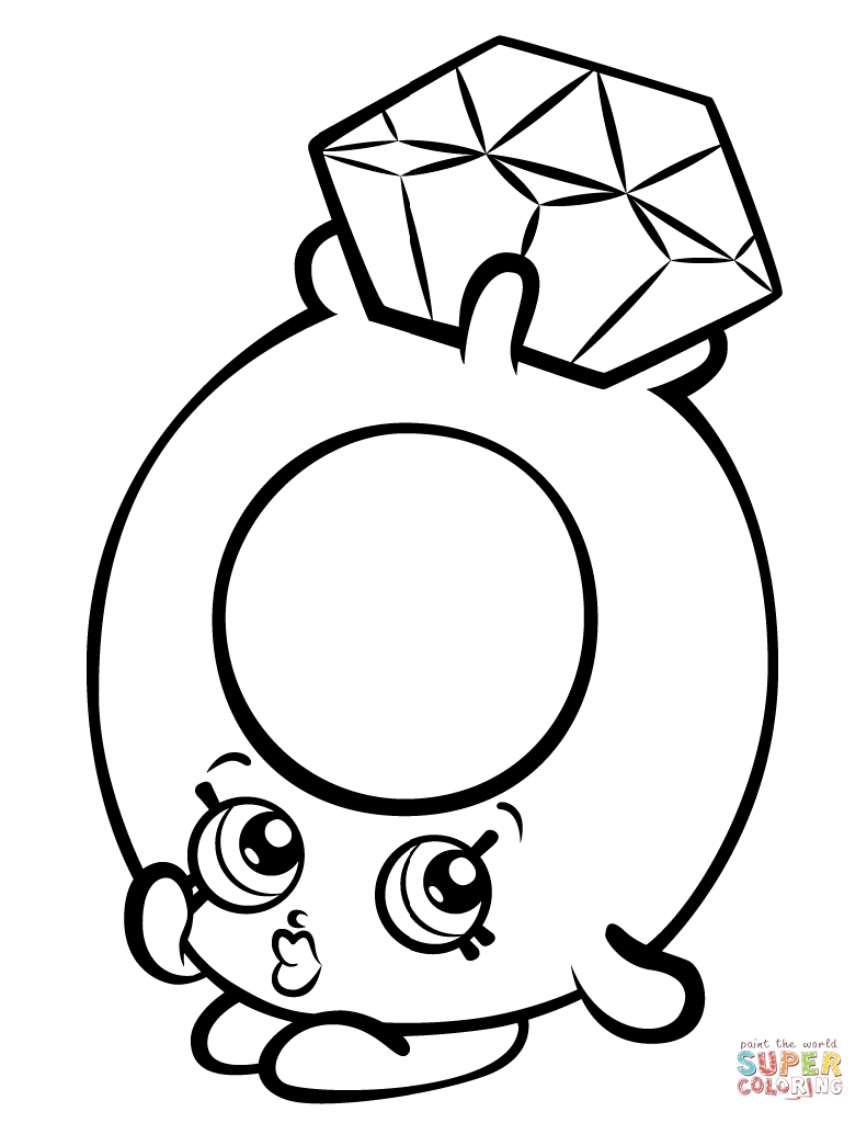 Roxy ring with diamond shopkin coloring page free printable coloring pages