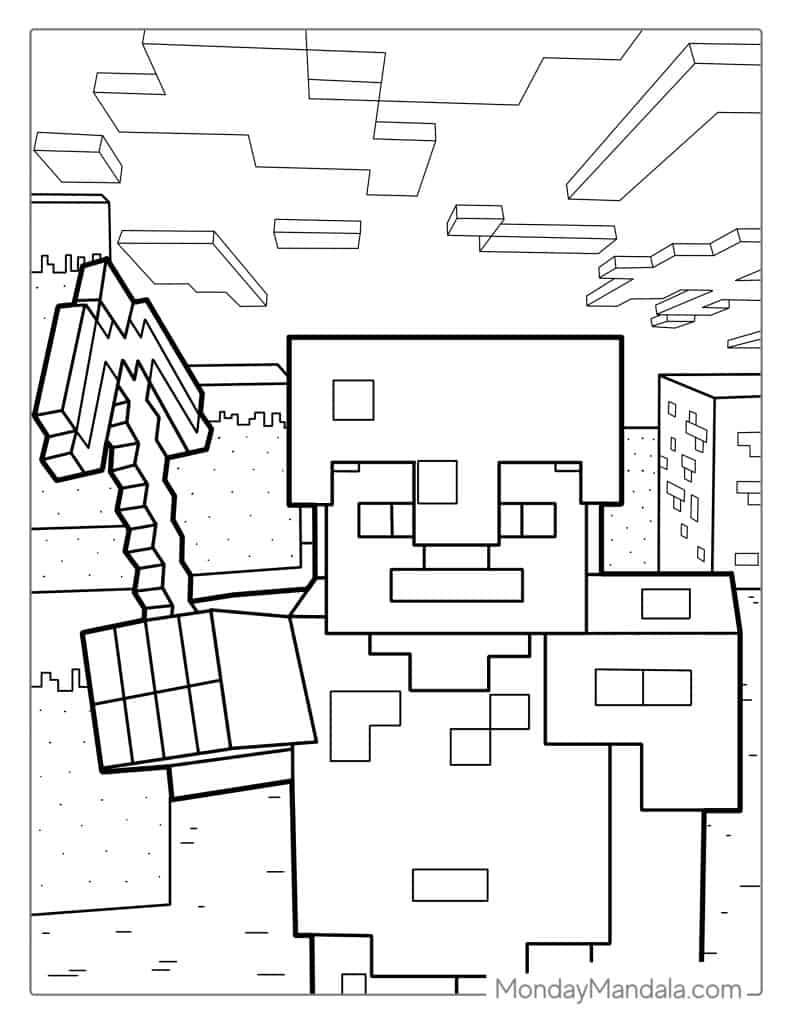 Minecraft coloring pages free pdf printables
