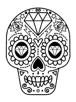 Sugar skull templates sugar skull outlines sugar skull coloring sugar skull art