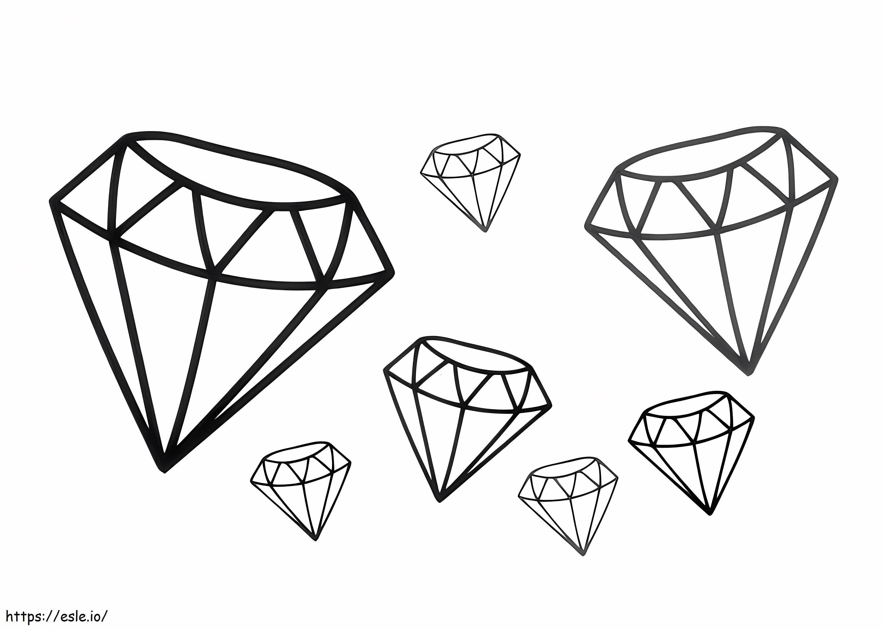 Printable diamonds coloring page