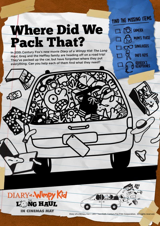Diary of wimpy kid coloring pages and activity sheets