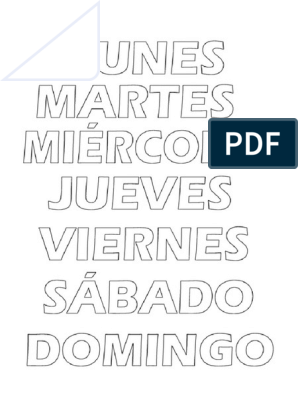 Dias de la semana para imprimir pdf