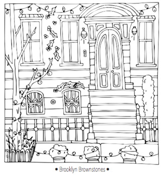 New york winter coloring pages by professional coloring book artist detailed