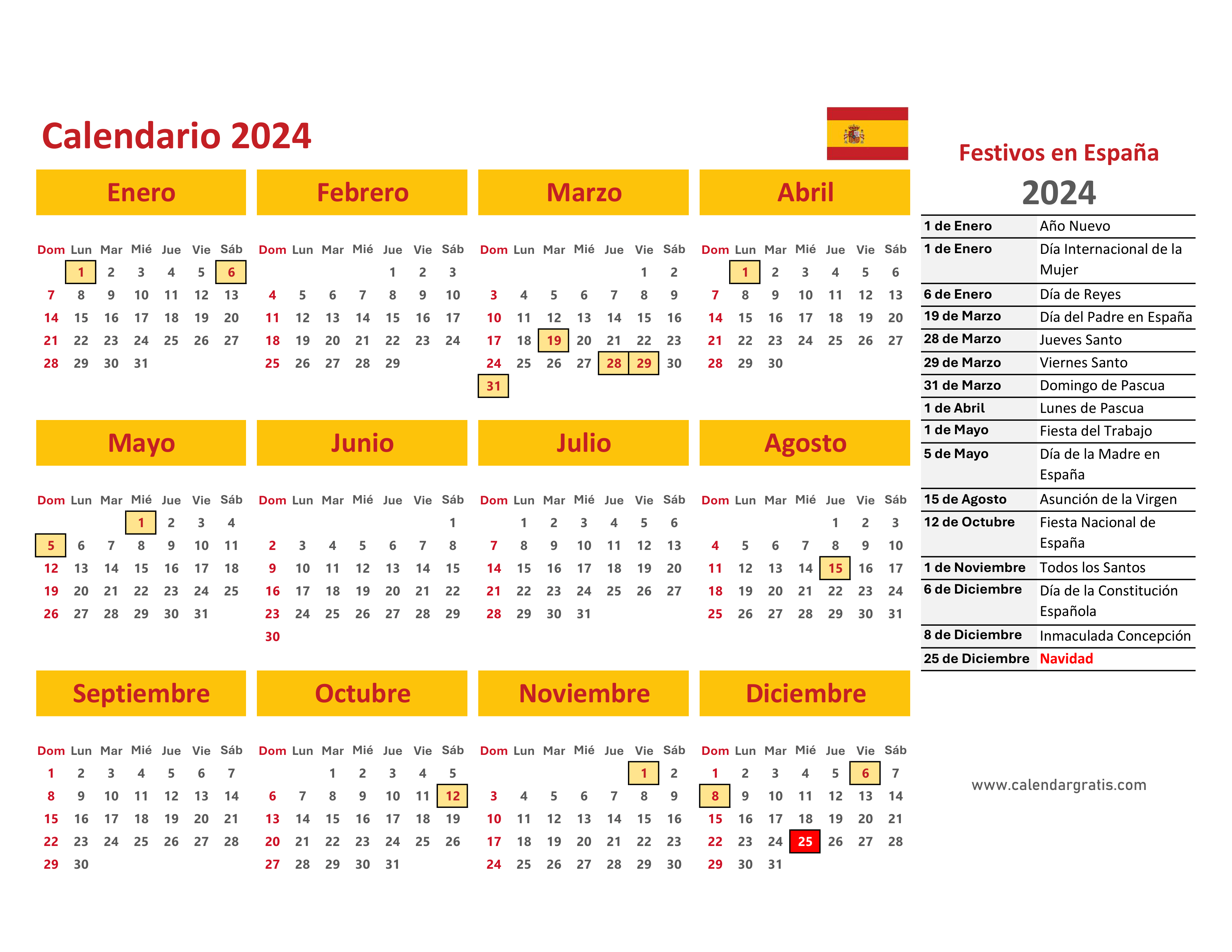 Calendario colombia con festivos para imprimir