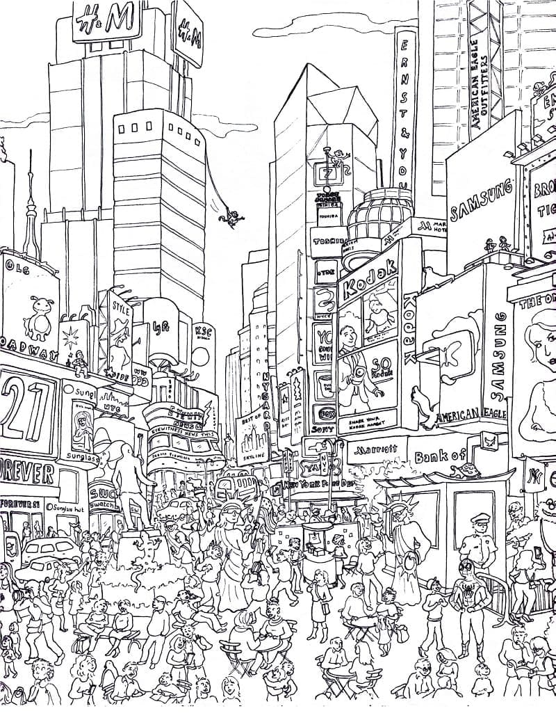 New york city coloring page