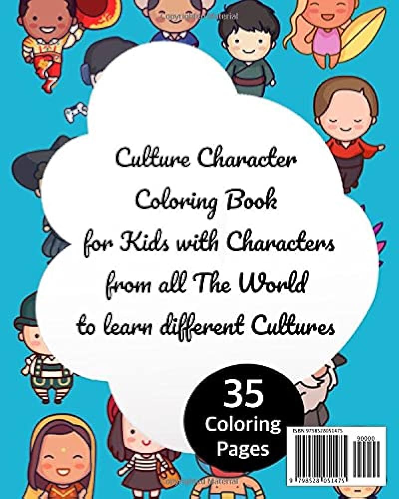 Culture character coloring book for kids characters culture character coloring book for kids with characters from all the world to learn different culture coloring pages ct design libros