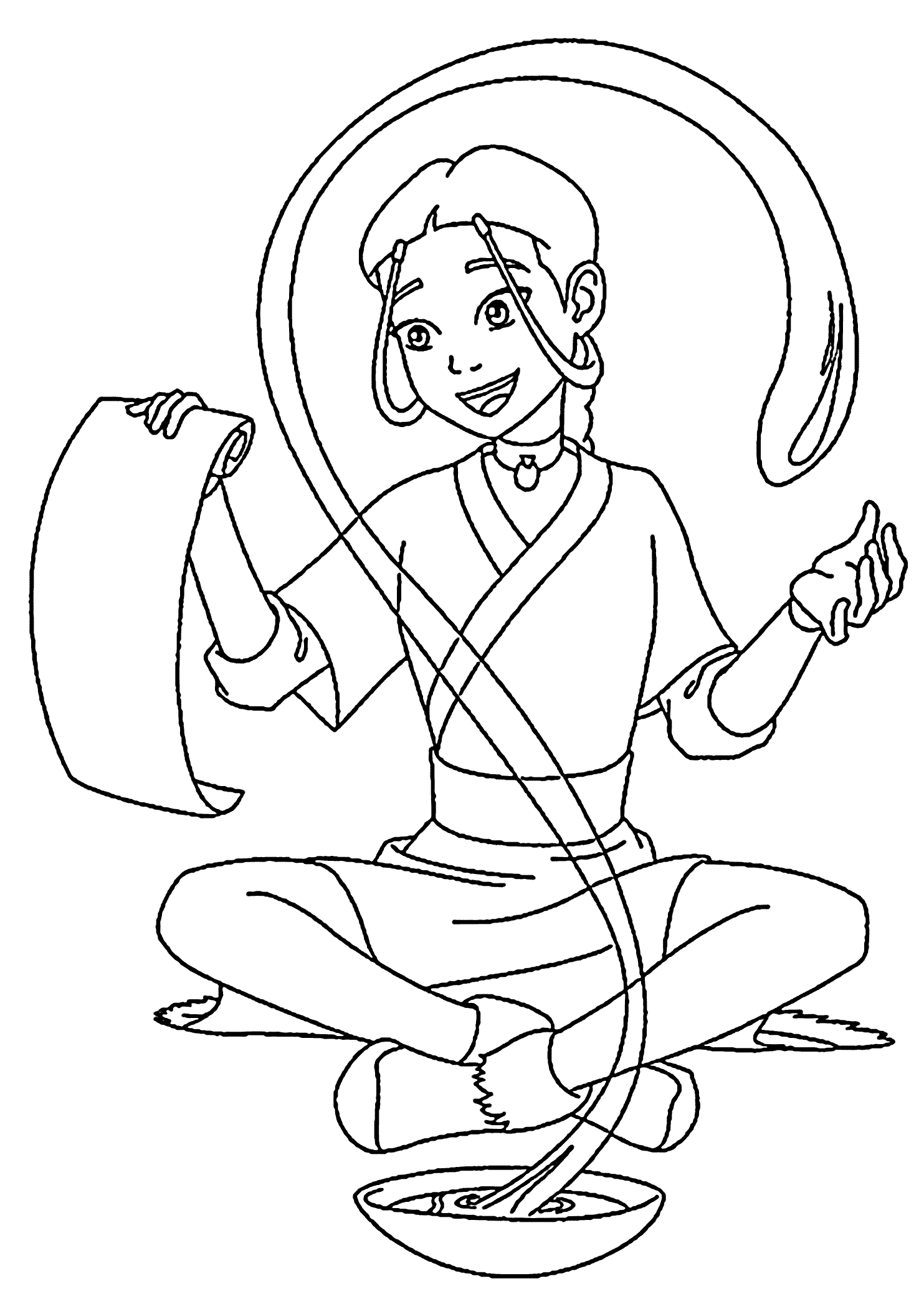 Airbender from the legend of korra coloring pages for kids printable free