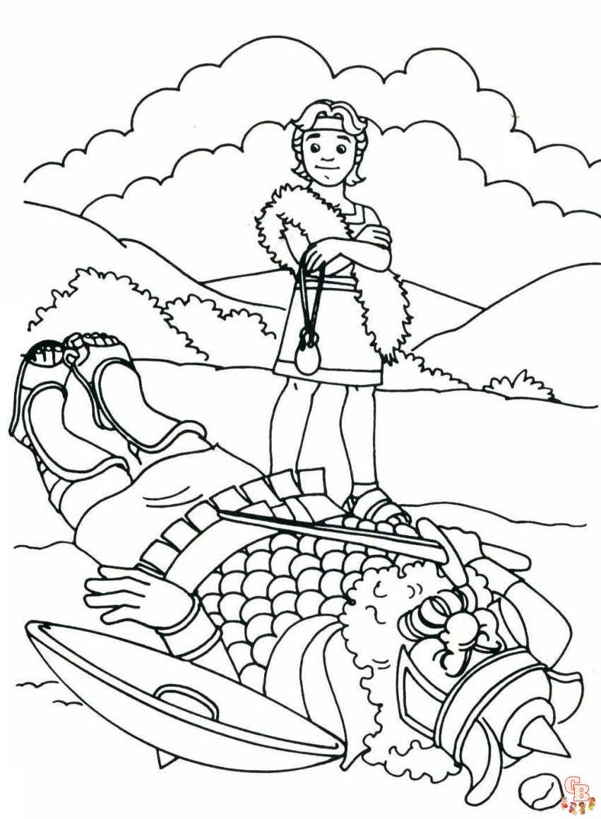 Printable david and goliath coloring pages free for all age