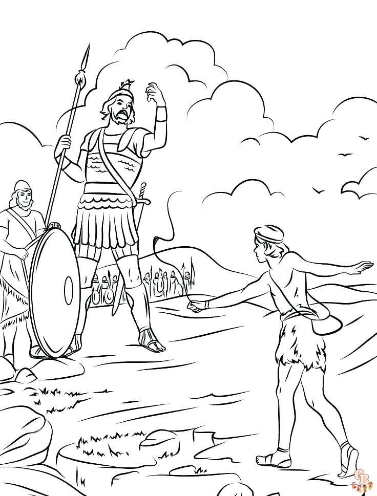 David y goliat para colorear