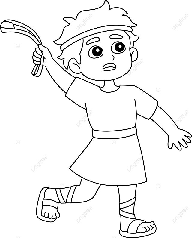 Dibujo de david lanzando piedra aislado pãgina para colorear sagrada goliat vector png dibujos dibujo de ala dibujo de anillo dibujo de piedra png y vector para dcargar gratis