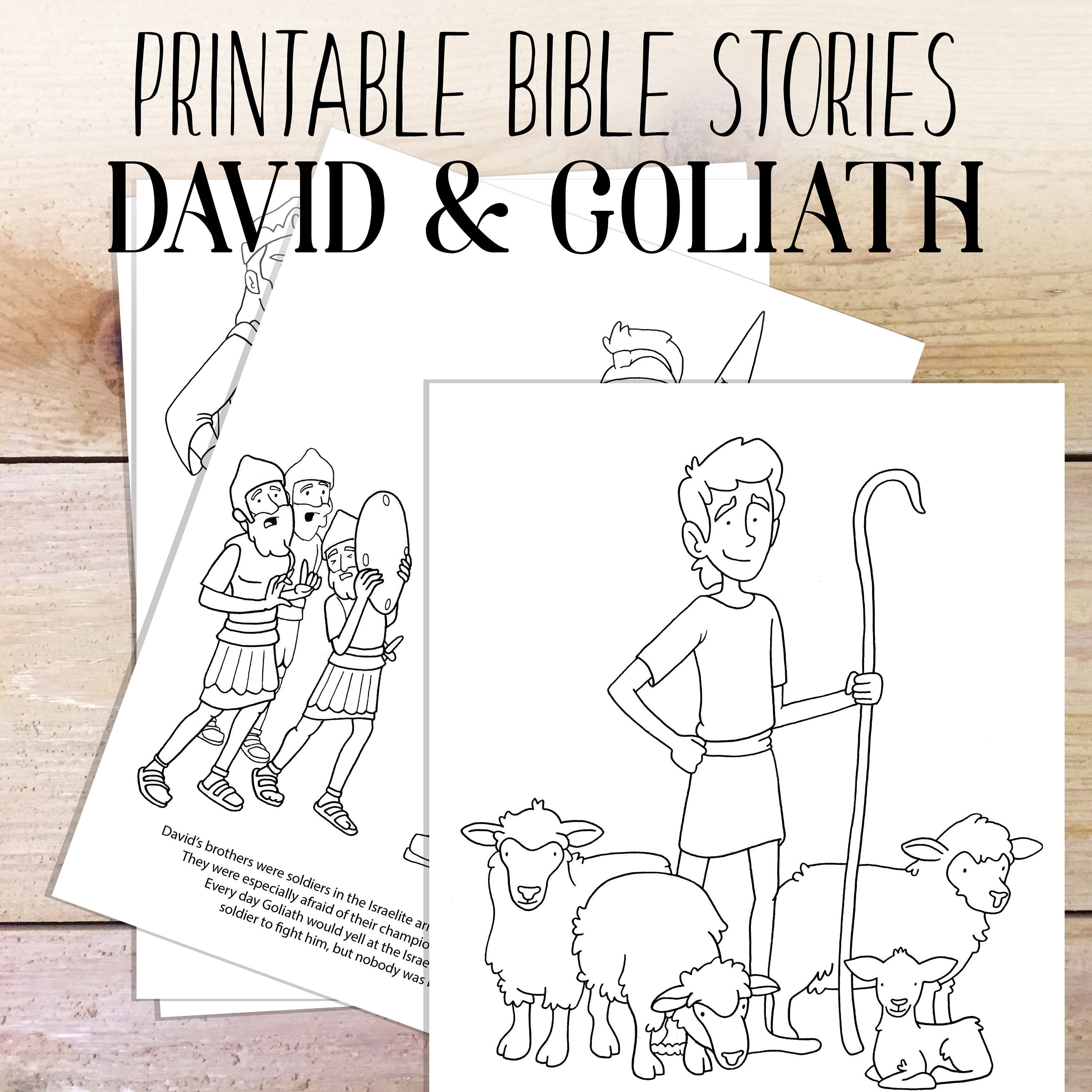 Bible study david and goliath kids coloring bible printable homeschool family bible study coloring pages download now