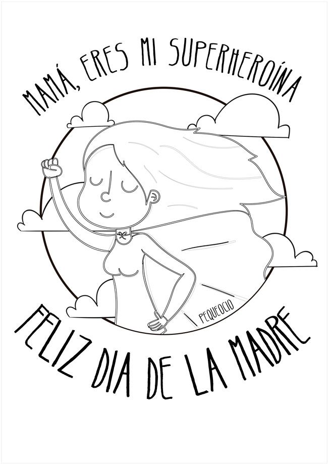 Dibujos del dãa de la madre para colorear y felicitar a mamã