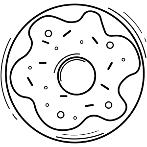 Donut coloring pages