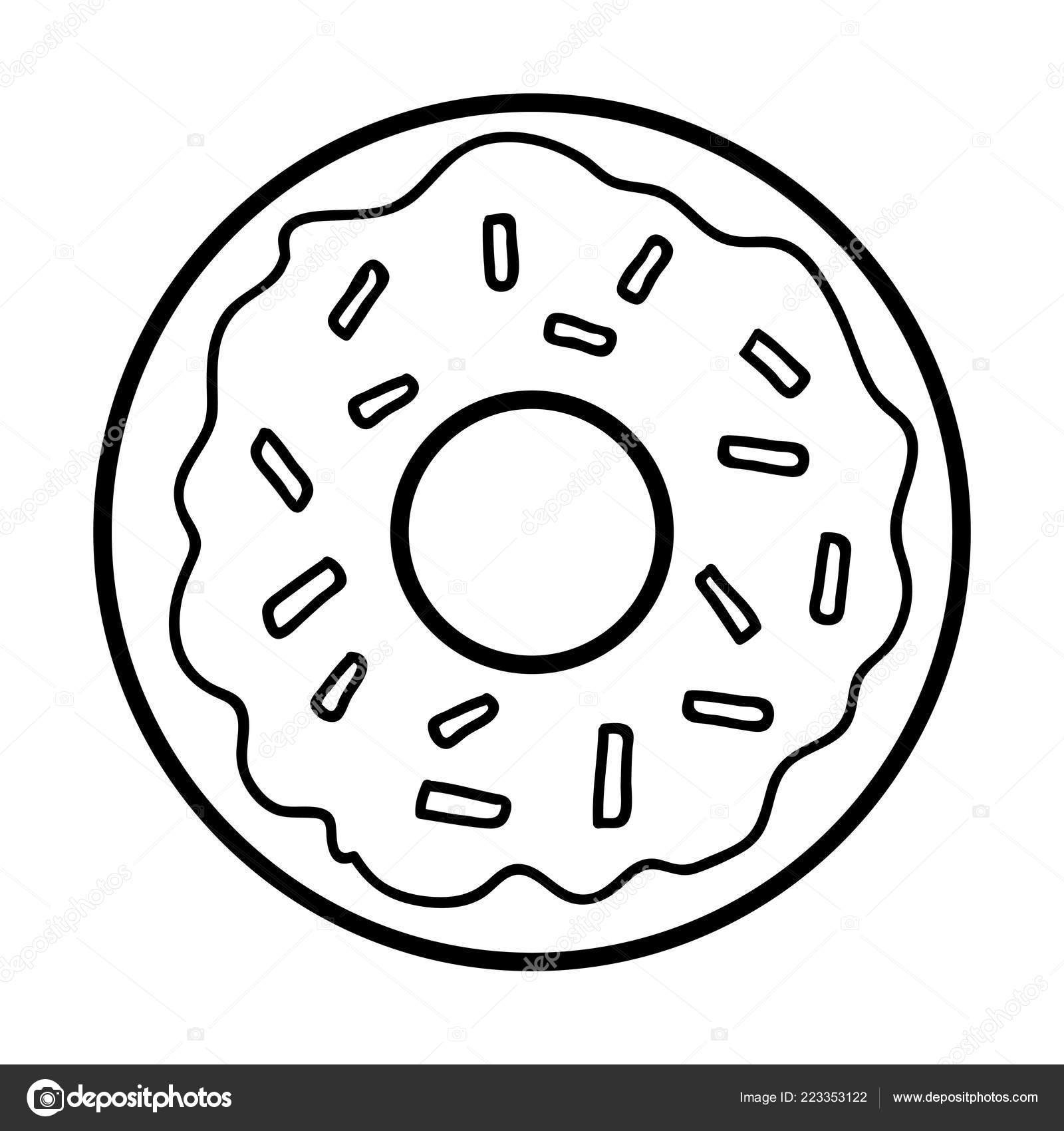 Libro para colorear para niãos donut vector de stock por ksenyasavva