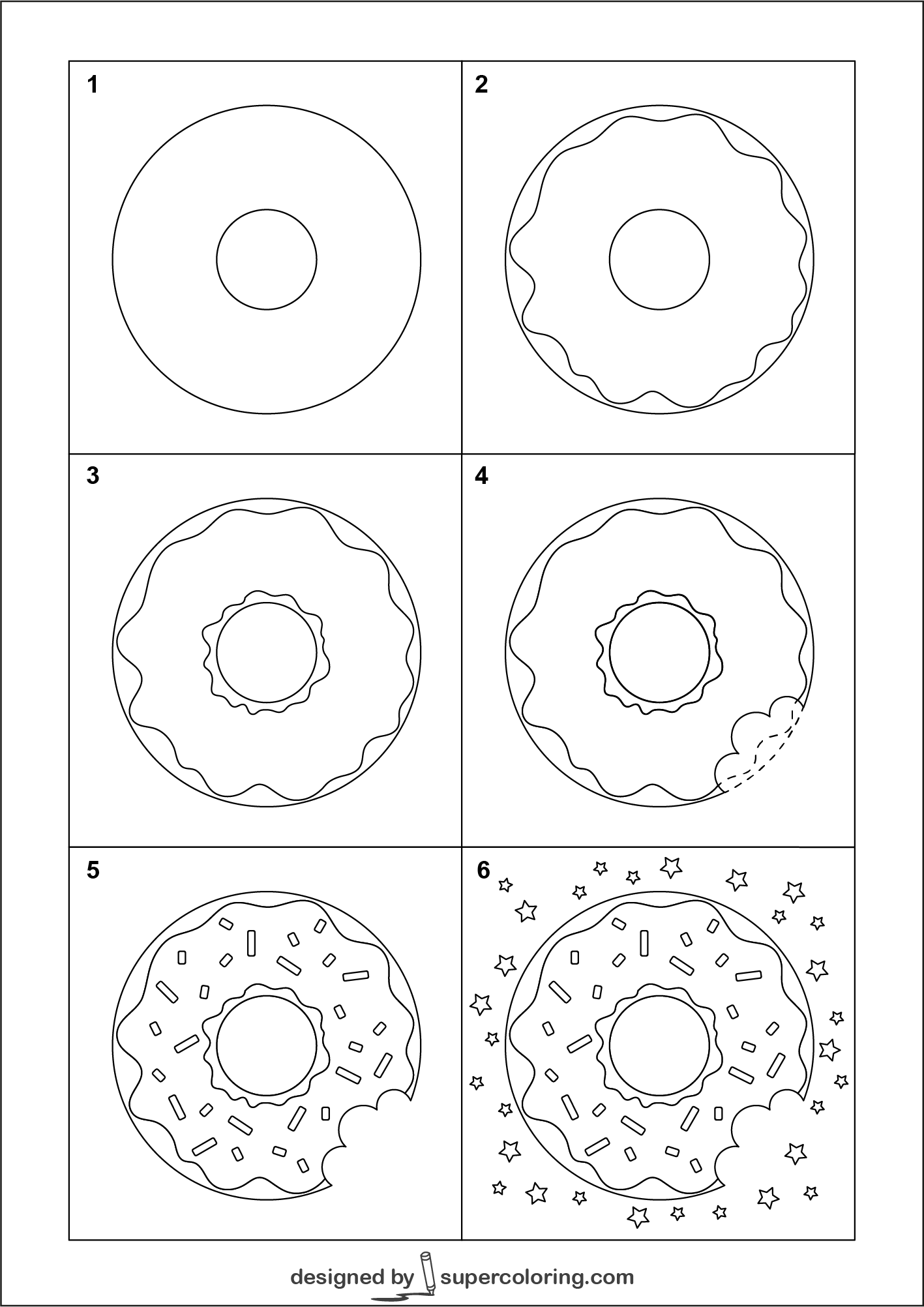 Cãmo dibujar una dona fãcil juegos de enigmas para niãos