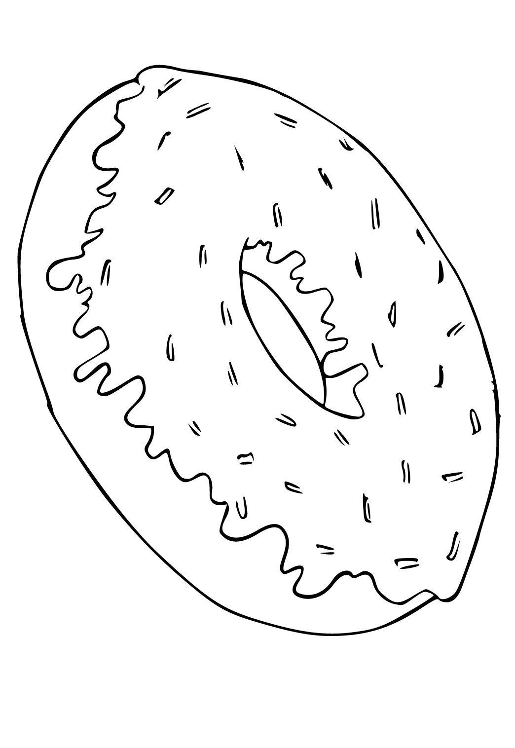 Free printable donut cream coloring page for adults and kids