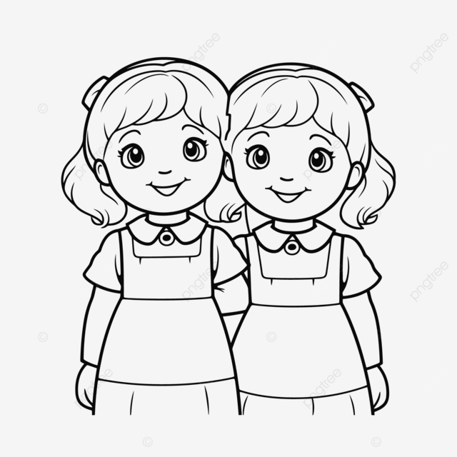 Dibujo de dos hermanas para colorear vector png dibujos dibujo de ala dibujo de anillo dibujo de hermana png y vector para dcargar gratis