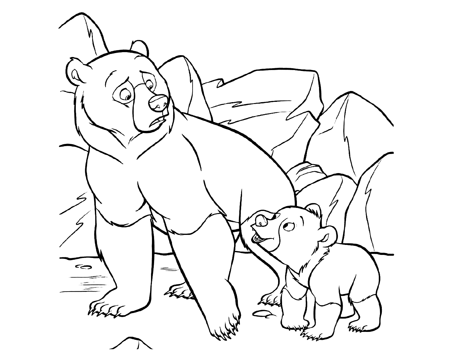 Pãginas para colorear del oso hermano para niãos